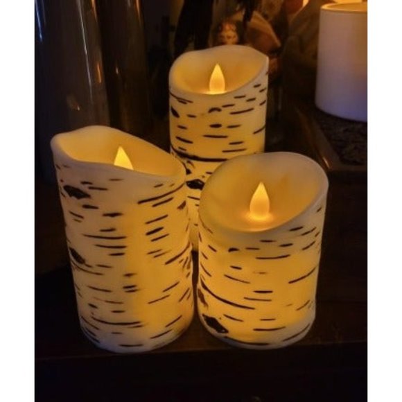 Flameless Candles Birch Bark Candles LED Candles Birch Grain Candles - Picture 1 of 2